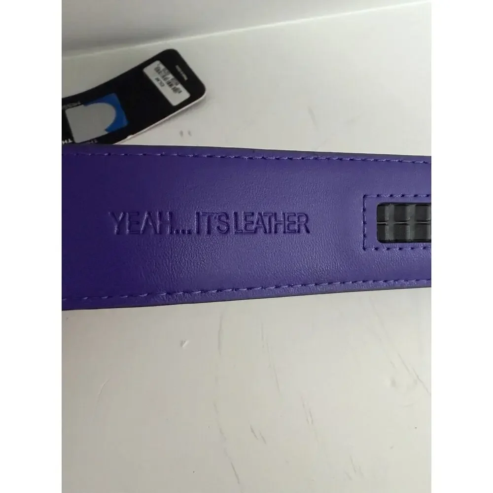 NEW Clemson Tigers Mission Leather Belt •Men L• Metal Buckle Leather Purple $89
